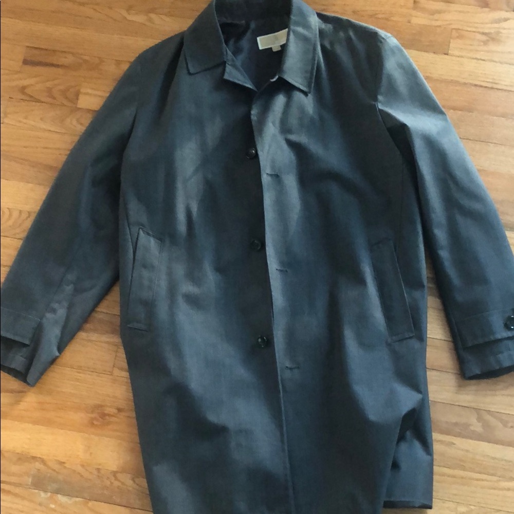 Men's Dark Gray Single-Breasted Overcoat/ Raincoat